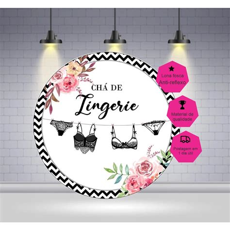 PAINEL EM LONA REDONDO CHÁ DE LINGERIE MOD DECORAÇÃO DE FESTAS