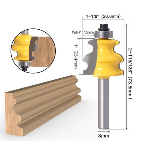 Pi Ces Mm Tige Ligne Routeur Bit Moulage Architectural Travail Du