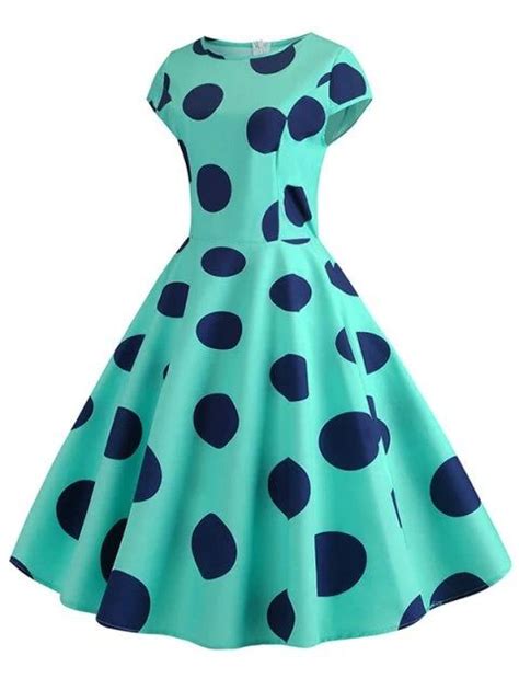 Graceful Sleeves Polka Dot Flare Dress In 2024 Dress For Short Women