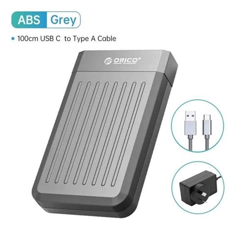 Prise AU Gris ORICO Boîtier de disque dur externe SATA vers USB C