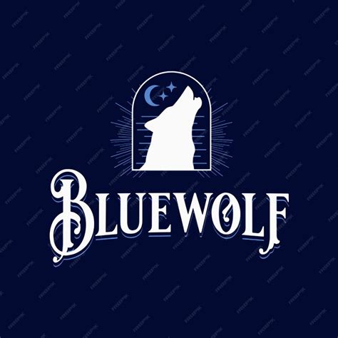 Premium Vector | Blue wolf vector art illustration icon and graphic