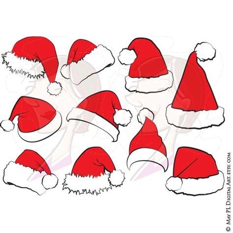 Santa Hat Svg Clipart Christmas Santa Claus Hat Clip Art Santa