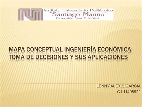 Mapa Conceptual Ingeniería Económica Ppt