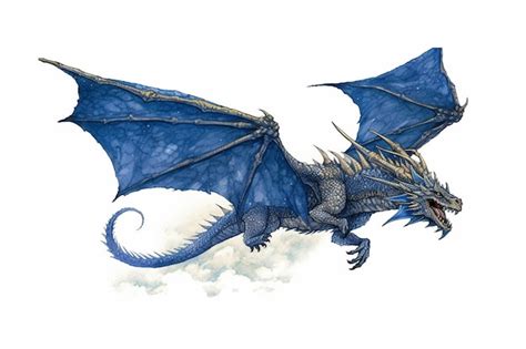 Premium AI Image There Is A Blue Dragon Flying Through The Air With