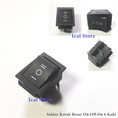 Jual Jual Saklar Switch Kotak On Off On Besar 6 Kaki Hitam Terbaik