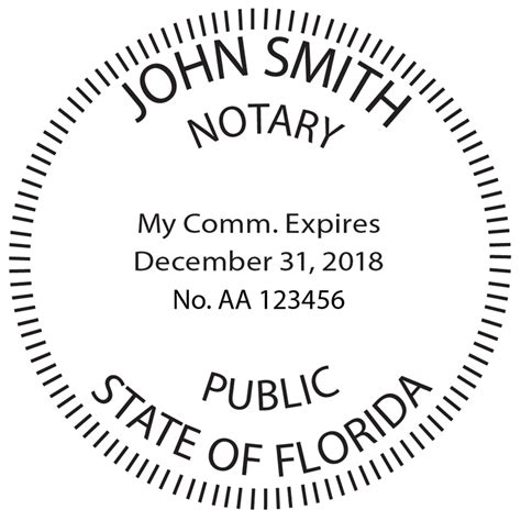 Florida Notary Public Round Stamp