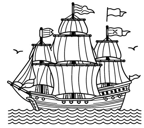 Ship Coloring Pages Coloringlib