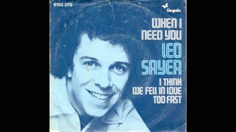 Leo Sayer When I Need You YouTube