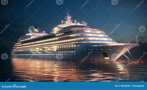 Big Luxury Cruise Ship Generative Ai Stock Illustration Illustration Of Ocean Deck 277823830