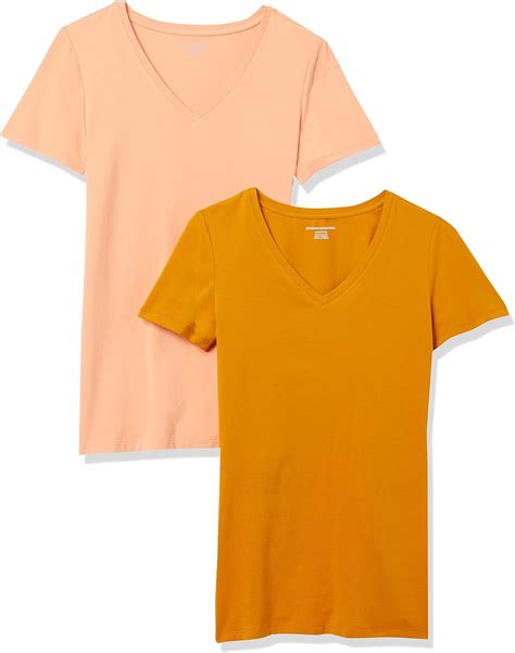 Amazon Essentials Womens 2 Pack Classic Fit Short Sleeve V Neck T