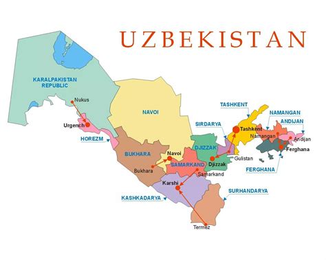 Карта узбекистана 2024
