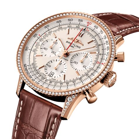 Navitimer B Chronograph K Red Gold Gem Set Cream