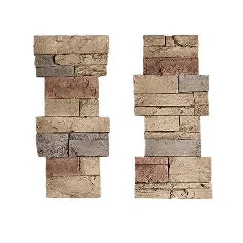 Genstone Stacked Stone 1125 In X 24 In Desert Sunrise Faux Pillar Panel Siding G2dspp The