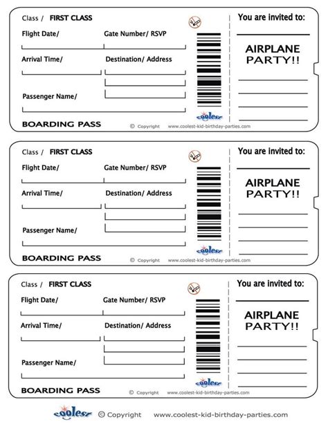 Airline Ticket Template Pdf Plane Photoshop Online Canva Within Plane ...