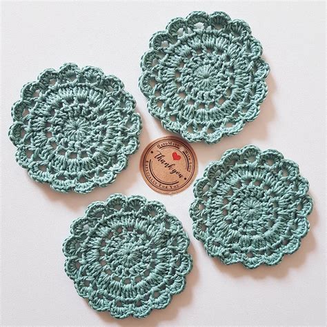 My Soft Mint Green Coasters 🙏 Rcrochet