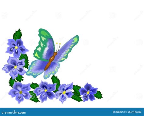 Butterfly Flower Border Stock Photos Image 3383613