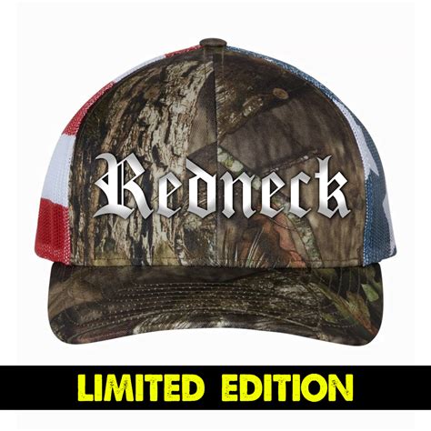 Redneck Camo Flag Snap Back Flat Bill Biker Clothing