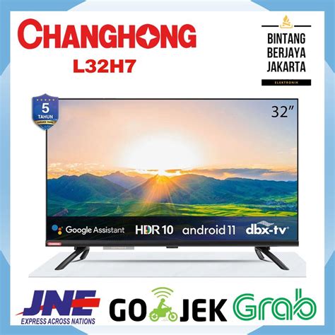 Jual Changhong Framless L32H7 LED TV Android TV 32 Inch HD TV