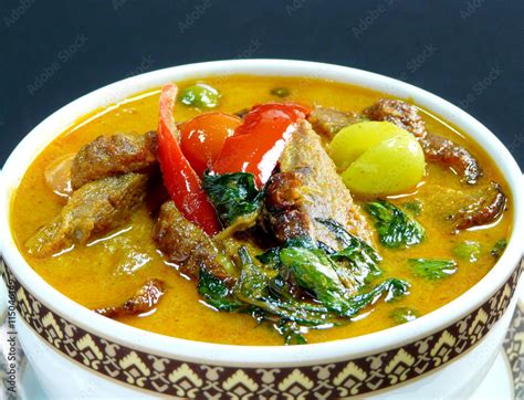 Thai Food Gaeng Phet Ped Yang Red Curry With Roast Duck Stock Photo