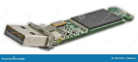 Mecanismo Impulsor Quebrado Del Flash Del Usb Imagen De Archivo