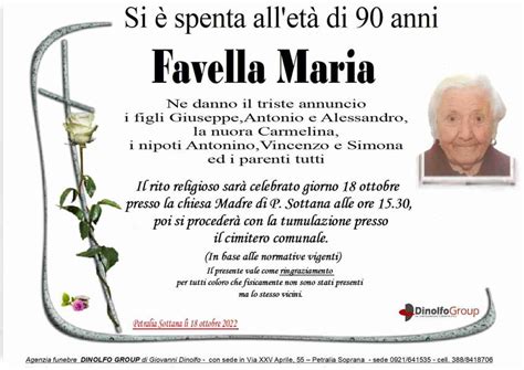 Funerali E Annunci Funebri A Petralia Sottana Maria Favella Funer24