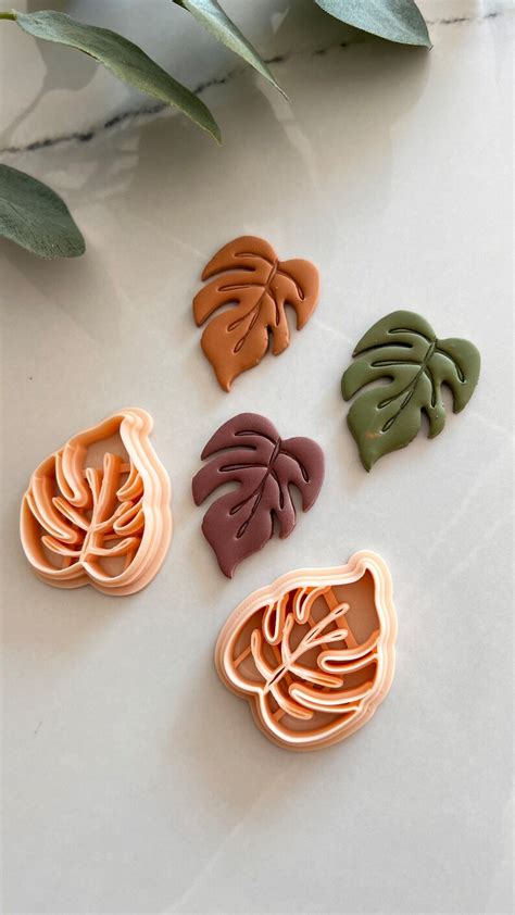 Thick Monstera Polymer Clay Cutter Cutter Set Embossing Etsy