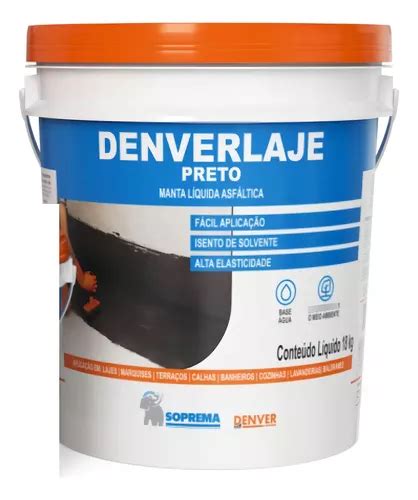 Manta Liquida Para Laje Kg Asfaltica Preto Denverlaje Cor Preta