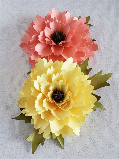 Easy Paper Flower Tutorial Paper Flower Templates Diy Etsy