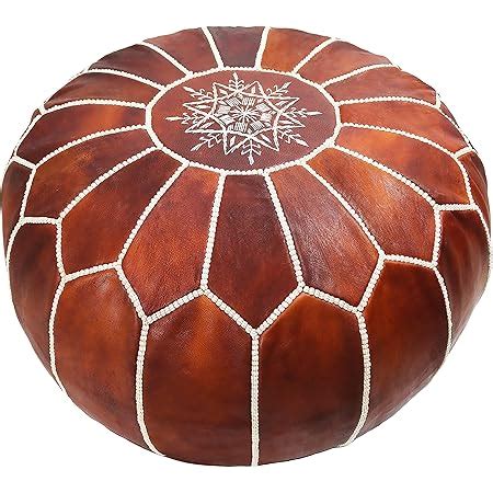 Amazon RISEON Boho Handmade Faux PU Leather Moroccan Pouf