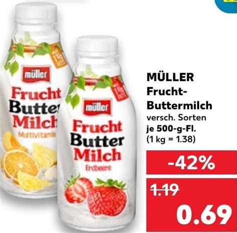 Müller Frucht Buttermilch 500 g tilbud hos Kaufland