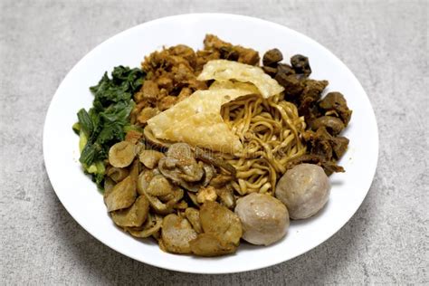 Delicious and Tasty Mie Ayam or Mie Yamin or Yamin Noodle with Chicken ...