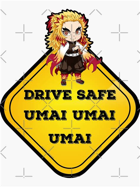 Anime Car Warning Stickers Sticker For Sale By Rawrdinos Redbubble