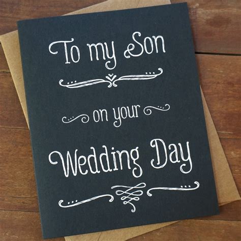 To My Son On Your Wedding Day Wedding Day Card By Pheasantpress