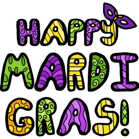 Gelukkig Mardi Gras Cartoon Gekleurde Clipart Premium Vector