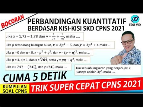 TRIK CEPAT TAKLUKKAN PERBANDINGAN KUANTITAIF TIU CPNS 2021 Part 1