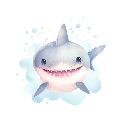 Aquarelle De Requin Marin Illustration Animaux Marins Clipart Photo