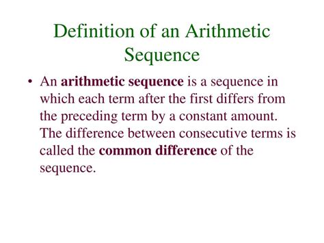 Ppt Arithmetic Sequences Powerpoint Presentation Free Download Id