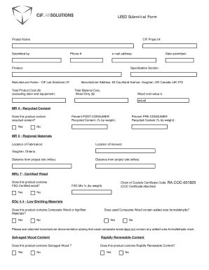 Fillable Online Leed Submittal Form Fax Email Print Pdffiller