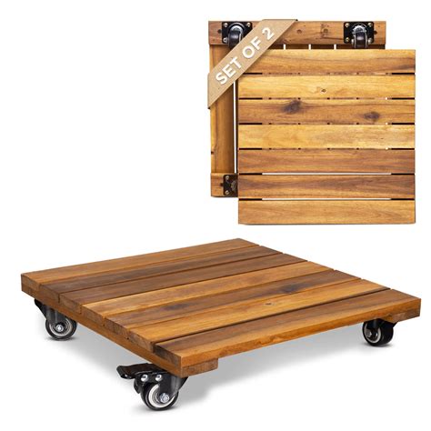 Buy Idzo Pack Inches Wood Caddy With Wheels Heavy Duty Lbs