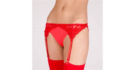 Narrow Lace Suspender Belt Red Eternal Goth