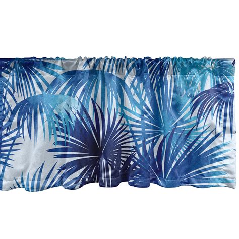 Palm Trees Window Valance Chill Hawaii Vibes Tropic Woodland Silhouettes Neutral Exotics Art