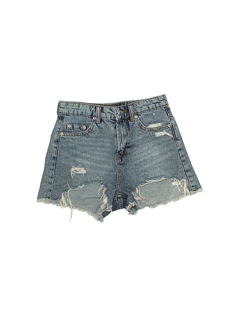 Wild Fable Cotton Solid Blue Denim Shorts Size Off Thredup