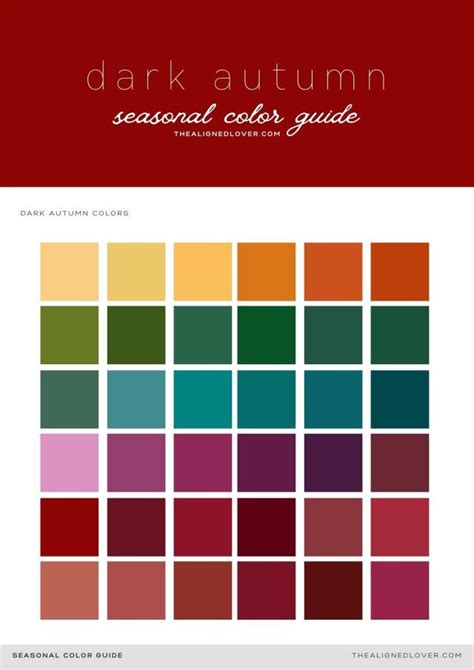 Dark Autumn Seasonal Color Palette Guide