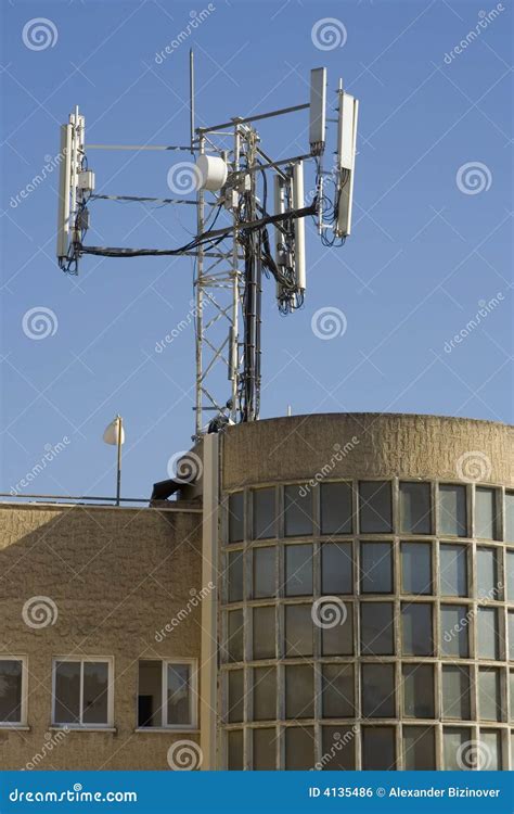 Cellular Antenna Installed On The Roof Stock Photography