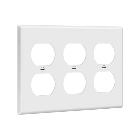 Duplex Receptacle Three Gang Wall Plate ENERLITES