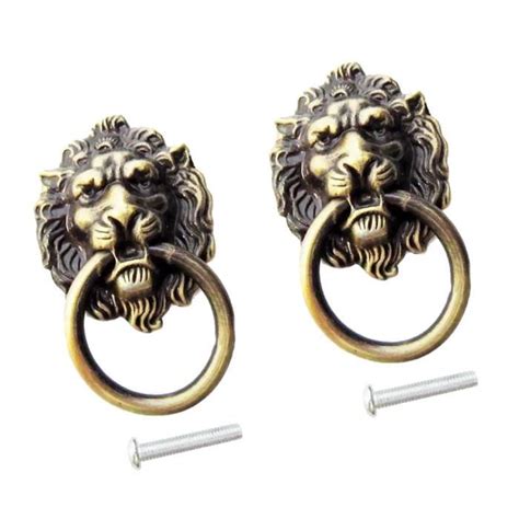 X Boutons De T Te De Lion D Coratifs En Laiton Vintage Poign Es De