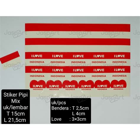 Jual Termurah Sticker Bendera Merah Putih Pipi Kemerdekaan 17 Agustus