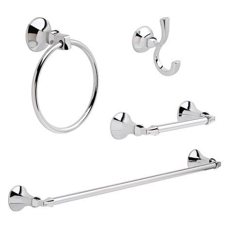 Delta 4 Piece Ashlyn Chrome Decorative Bathroom Hardware Set In The