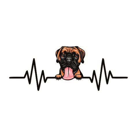 Boxer 2 Dog Heartbeat T Shirt Print Shirts Doggy Themed Tee