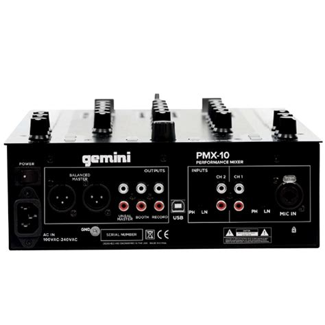 Gemini Pmx 10 2 Channel Digital Dj Mixer Free Shipping